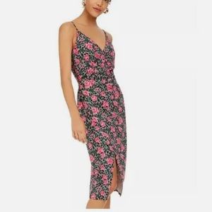 Vintage BETSEY JOHNSON Rose Cheetah Wrap Dress